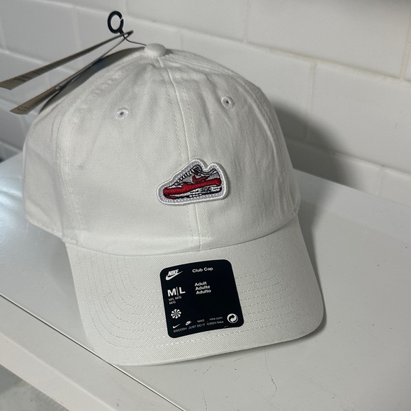Nike White Hat with Red Sneaker Design - Picture 1 of 4